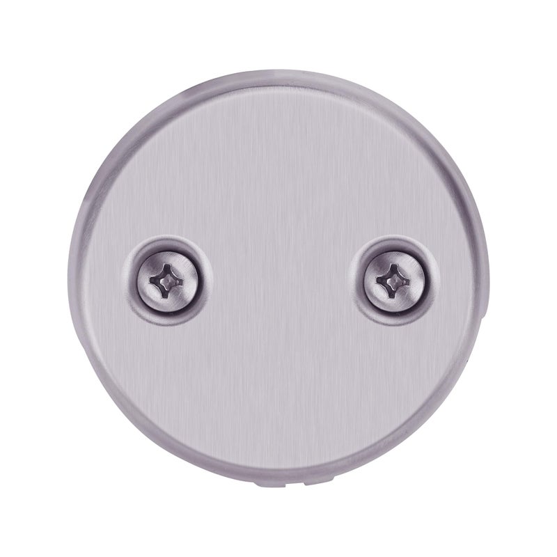 PRIMSOPH Two Hole Overflow Faceplate Tub Drain Trim Kit Conversion Kit Assembly Universal Fine Coarse Thread Replacement Brushed Nickel - Image 1